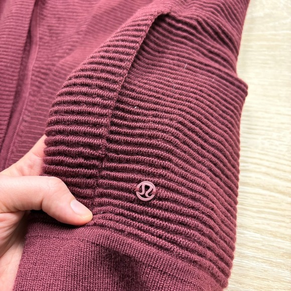 Lululemon Sit In Lotus Wrap II Ribbed Knit Open‎ Front Cardigan Women's Medium - Picture 2 of 4